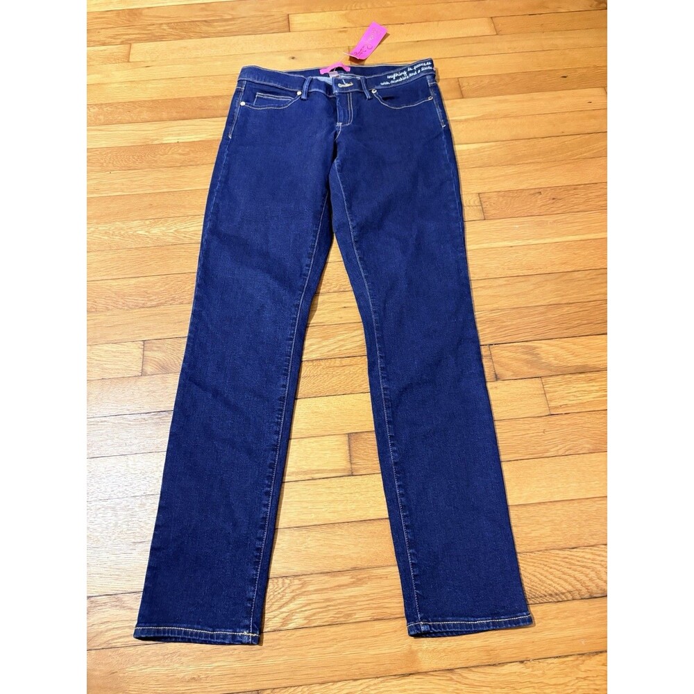Lilly Pulitzer Size 8 South Ocean Skinny Jeans Royal Palm Wash NWT 148$